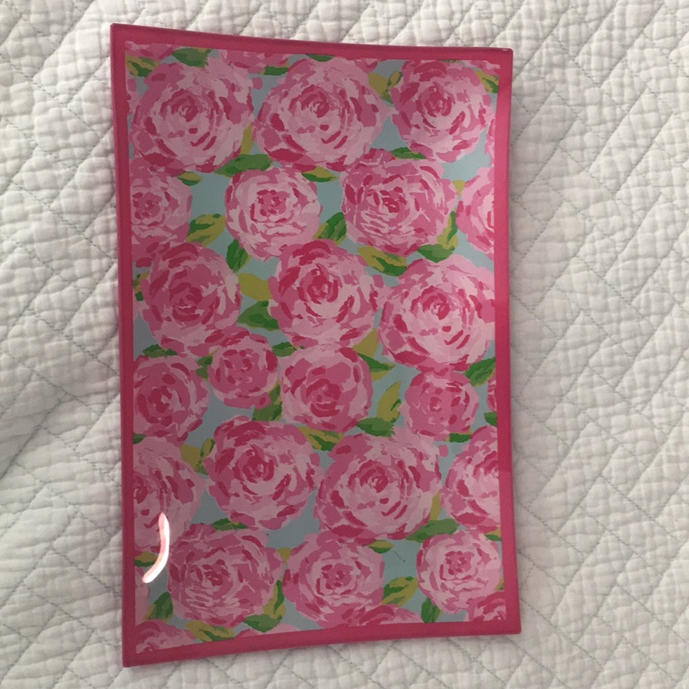 Lilly Pulitzer glass tray rose first impression